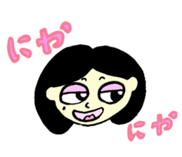 a round face girl sticker #15850159