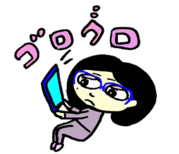 a round face girl sticker #15850160