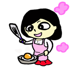 a round face girl sticker #15850161