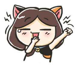 A girl like a cat sticker #15850172