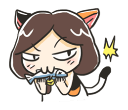 A girl like a cat sticker #15850173