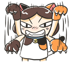 A girl like a cat sticker #15850174