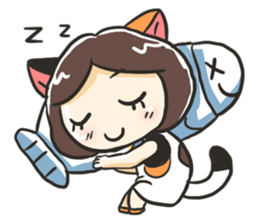 A girl like a cat sticker #15850175