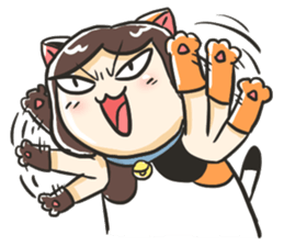 A girl like a cat sticker #15850179