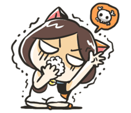 A girl like a cat sticker #15850180