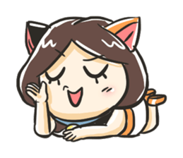 A girl like a cat sticker #15850184