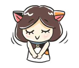 A girl like a cat sticker #15850190