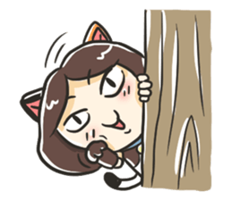 A girl like a cat sticker #15850192