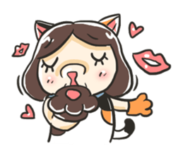 A girl like a cat sticker #15850193