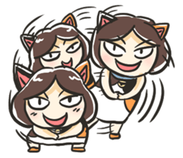 A girl like a cat sticker #15850196