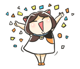 A girl like a cat sticker #15850197