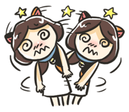 A girl like a cat sticker #15850199