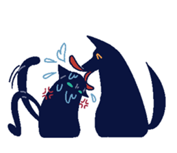 cute dog and cat. sticker #15852005