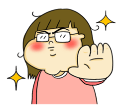 Everyday life of a girl wearing glasses sticker #15852875