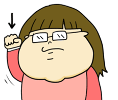 Everyday life of a girl wearing glasses sticker #15852882