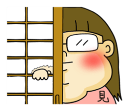 Everyday life of a girl wearing glasses sticker #15852884
