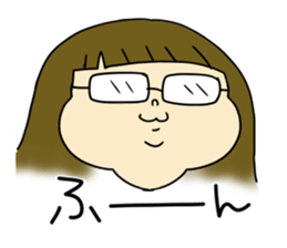 Everyday life of a girl wearing glasses sticker #15852885