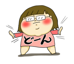 Everyday life of a girl wearing glasses sticker #15852898