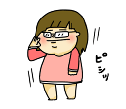 Everyday life of a girl wearing glasses sticker #15852900