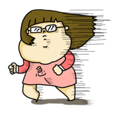 Everyday life of a girl wearing glasses sticker #15852903