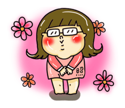 Everyday life of a girl wearing glasses sticker #15852904