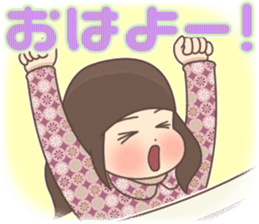 Cheerful kindergarten girl sticker #15853683