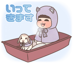 Cheerful kindergarten girl sticker #15853684