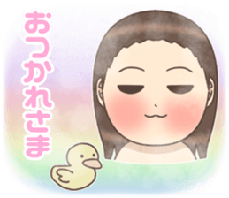 Cheerful kindergarten girl sticker #15853687