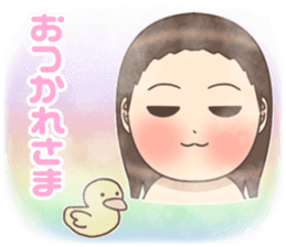 Cheerful kindergarten girl sticker #15853687