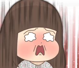 Cheerful kindergarten girl sticker #15853705