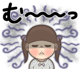 Cheerful kindergarten girl sticker #15853708