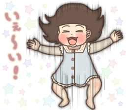 Cheerful kindergarten girl sticker #15853709