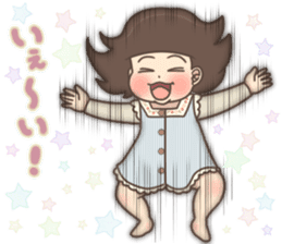 Cheerful kindergarten girl sticker #15853709