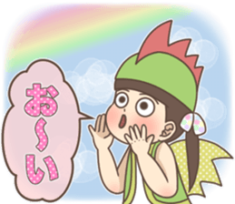 Cheerful kindergarten girl sticker #15853716