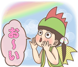 Cheerful kindergarten girl sticker #15853716