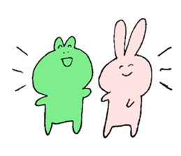 Sticker of a rabbit and the frog sticker #15855886