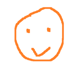 orange line face sticker #15855914