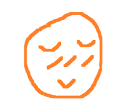 orange line face sticker #15855916