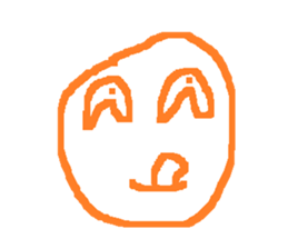 orange line face sticker #15855918