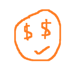 orange line face sticker #15855919