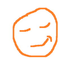 orange line face sticker #15855921