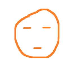 orange line face sticker #15855922