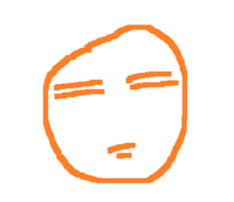orange line face sticker #15855923