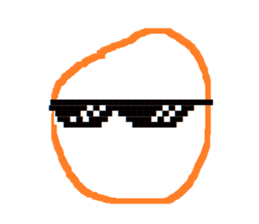 orange line face sticker #15855924