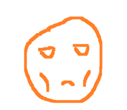orange line face sticker #15855926