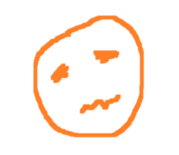 orange line face sticker #15855927