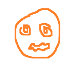 orange line face sticker #15855928