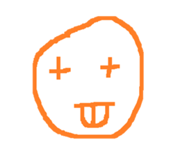 orange line face sticker #15855929