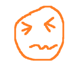 orange line face sticker #15855930