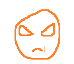 orange line face sticker #15855933